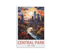 LHJOIUN Central Park New York - Impression sur toile vintage pour salon, chambre à coucher, décoration d'intérieur, 30 x 45 cm