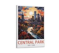 LHJOIUN Central Park New York - Poster vintage de voyage - Impression sur toile pour salon, chambre à coucher, décoration d'intérieur - 40 x 60 cm