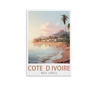 LHJOIUN Cote D Ivoire Poster de voyage vintage Afrique de l'Ouest Art moderne 20 x 30 cm