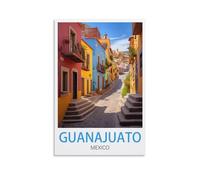 LHJOIUN Guanajuato Mexico Poster vintage de voyage 20 x 30 cm Impression sur toile pour salon, chambre à coucher, décoration d'intérieur, art moderne