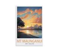 LHJOIUN Mt Maunganui Poster de voyage vintage Nouvelle-Zélande 20 x 30 cm Art moderne