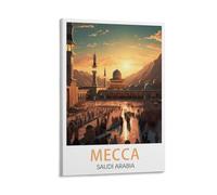 LHJOIUN Poster de voyage vintage de la Mecque Arabie Saoudite - 20 x 30 cm - Art moderne - Décoration d'intérieur