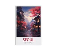 LHJOIUN Poster de voyage vintage de Séoul Corée du Sud 60 x 90 cm Art moderne