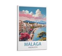 LHJOIUN Poster de voyage vintage Malaga Andalousie - 30 x 45 cm - Art moderne