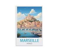 LHJOIUN Poster de voyage vintage Marseille France 60 x 90 cm Art moderne