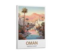 LHJOIUN Poster de voyage vintage Oman Moyen-Orient Fjords 20 x 30 cm Art moderne