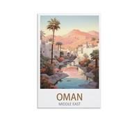 LHJOIUN Poster de voyage vintage Oman Moyen-Orient Fjords 40 x 60 cm Art moderne