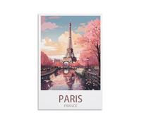 LHJOIUN Poster de voyage vintage Paris France - 20 x 30 cm - Art moderne - Pour salon, chambre à coucher