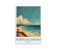 LHJOIUN Puerto Escondido Mexico Poster vintage de voyage 20 x 30 cm Art moderne