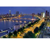 LHJOYSP 1000 Pieces Puzzle Lumières de la Ville Rotterdam, Pays-Bas 75x50cm