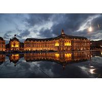 LHJOYSP Casse Tete Adulte Difficile Puzzle 1000 Piece Ville Architecture Française Nuit Ville Bordeaux Place de la Bourse Place de la Bourse 75x50cm