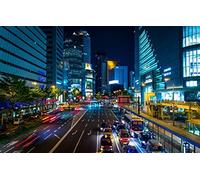 LHJOYSP puzzler Puzzle 1000 Pieces Ville Rue Japon Lumières Trafic Gratte Ciels Métropole Osaka Avenue Nuit 75x50cm