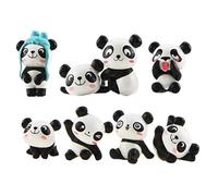 LHKJ 1 Lot de 8 pcs Mini Animal Miniature Panda Décoration,Mignon Jouets Figurines Décoration,DIY Jardinage poupée