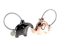 LHKJ 1 Paire Porte-clés Détachable Keychain Clés Anneaux en Alliage, Beau Cadeau pour Mariage, Saint Valentin, l'éléphant