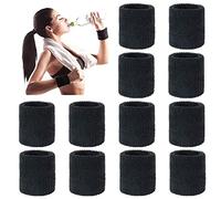 LHKJ 12 Pièces Bandeau de Transpiration Poignet, Serre-Poignets Bracelets Poignet pour Sport Tennis Foot-Ball Basket-Ball
