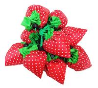 LHKJ 12Pcs Sac Courses Pliable Reutilisable, Sac Shopping Pliable Poche à Motifs de Fraises avec Pochettes à Lanière