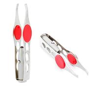 LHKJ 2 Pcs Pince à épiler LED en Acier Inoxydable Pince à épiler Professionnelle Kit, Illuminez Les Zones Sombres