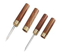 LHKJ 2 pièces Pic à Glace Manche en Acier Inoxydable en Bois Couteau avec Housse (Rouge Bois de Santal)