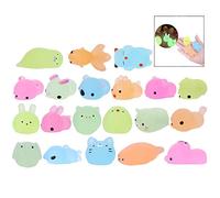 LHKJ 20 Pcs Figurines animales Squishy Petit Animaux Anti Stress Reliever Jouet (Style et Couleur Aléatoire)