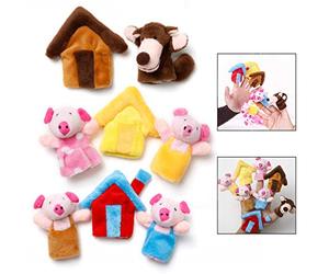 LHKJ 8Pcs Marionnettes à Doigts, Marionnette Conte Poupée pour Enfants, Éducatifs Finger Puppets Fairy Peluche Marionnettes Poupée