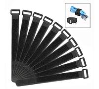 LHKJ Lot de 10 pièce Attaches de Câbles Scratch, 2.5×30 cm Serres-Câbles Réutilisables, Attache Câble en Nylon Réglable
