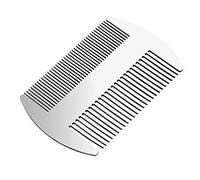 LHKJ Peigne en Métal pour Cheveux et Barbe, Mini Antistatique Double Peigne à Barbe en Acier Inoxydable