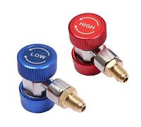LHKJ Rglable AC R134A Coupleur R134A Rapide Connecteur Adaptateur Haut Bas Raccords 1/4" SAE HVAC