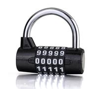 LHKQHRDL Cadenas à 5 chiffres avec mot de passe, robuste et de grande taille, for classeur, casier, porte, code modifiable, 2 pièces(Black)