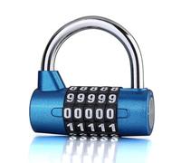 LHKQHRDL Cadenas à 5 chiffres avec mot de passe, robuste et de grande taille, for classeur, casier, porte, code modifiable, 2 pièces(Blue)