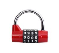 LHKQHRDL Cadenas robuste à 4 chiffres et 5 codes for armoires et casiers, verrou réinitialisable et modifiable for bagages, 1 pièce(4 Code Red)