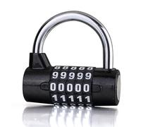 LHKQHRDL Cadenas robuste à 4 chiffres et 5 codes for armoires et casiers, verrou réinitialisable et modifiable for bagages, 1 pièce(5 Code Black)