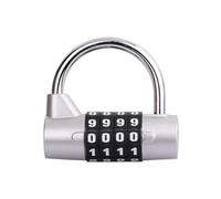 LHKQHRDL Cadenas robuste à 4 chiffres et 5 codes for armoires et casiers, verrou réinitialisable et modifiable for bagages, 1 pièce(4 Code Silver)