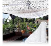 LHKveritas Filet Camouflage Blanc 1.5x3m(4.9x9.8ft),Protection Solaire, Brise-Vue, Camouflage léger roulé, pour Jardin, Le Balcon, Le Camping, La Photographie, fête, Bar, décoration de Chasse