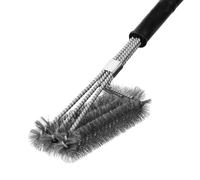 LHLXZQ Brosse de Nettoyage de Barbecue, Brosses pour Grill en métal avec Poils à Trois, Poignée Extra Longue & Nettoyage à 360°, Accessoires de BBQ pour Tous Les Grils Extérieur#1
