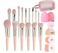 LHLXZQ Ensemble de Pinceaux de Maquillage 22 PCS, avec éponge de Maquillage, Pompon à Poudre et Tapis de Nettoyage, pour fond De Teint Blush Anti-cernes Ombres à Paupières Poudre et Contouring