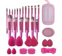 LHLXZQ Ensemble de Pinceaux de Maquillage, avec éponge de Maquillage, Pompon à Poudre et Tapis de Nettoyage, pour fond De Teint Blush Anti-cernes Ombres à Paupières Poudre et Contouring#2