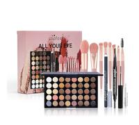 LHLXZQ Kit de Maquillage pour Yeux, Set de Cosmétique Complet avec Palette de Fards à Paupières Mascara Eyeliner Crayon à Sourcils et pinceau fard à paupières, 02A