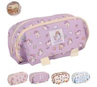 LHLZNB Grande trousse à crayons transparente pour filles, jolie trousse à crayons pour l'école, design esthétique, parfaite pour les examens, trousse Legami., violet, Charmant