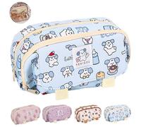 LHLZNB Grande trousse à crayons transparente pour filles, jolie trousse à crayons pour l'école, design esthétique, parfaite pour les examens, trousse Legami., bleu, Charmant