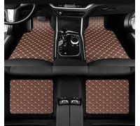 LHMM 4 PièCes Tapis De Sol De Voiture en Cuir, pour Alfa Romeo Matta Mito Stelvio Giulia ImperméAble AntidéRapant Tapis, Protection Contre Les IntempéRies, E Coffee Beige