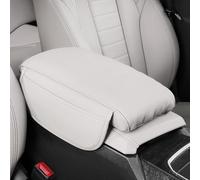 LHMM Coussin Console Centrale Voiture pour Ford Fusion Ranger Maverick Crown Victoria Flex EcoSport Mach E, Accoudoir Console Centrale Voiture Cuir PU Coussin Accoudoir Voiture,Beige