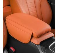 LHMM Coussin Console Centrale Voiture pour Nissan Skyline R30 R31 R32 R33 V35 V36 V37, Accoudoir Console Centrale Voiture Cuir PU Coussin Accoudoir Voiture,Orange