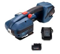 LHMWTWR Cercleuse, Machine Automatique Cerclage, 2x 4000mAh batteries, Cercleuse Électrique avec écran numérique, Pour bandes PET/PP 13-16mm et cerclage de caisses/palettes (Une pile)