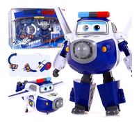 LHMYPP Paul Justice Professional Set+Menottes+Sifflet De Police Super Ailes Nouveaux Jouets Garçon Déformation Robot Créatif Transformation Avion Jouets pour Enfants Cadeaux De Noël