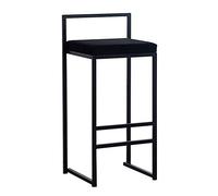 LHNLY-Chaise Tabourets de Bar Maison, Tabouret de Bar Hauteur 65cm / 75CM, Assise Chaises de Bar Hautes Tabouret de Cuisine avec Dossier et 4 Pieds Moderne Elegance Design, Noir