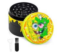 LHOEST Broyeur à herbes 24 dents - En métal - En alliage de zinc - Broyeur avec grattoir et brosse en plastique pour épices, pollen et herbe - 4 pièces