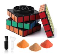 LHOEST Grinder Effriteuse, Grinder metal pour moulin a sel epices poivre, Grand broyeur 6,1 cm avec grattoir et brosse en plastique (Rubik's Cube)