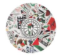 LHOEST Lot de 100 autocollants palestiniens imperméables pour voiture, fenêtre, ordinateur portable, bouteille d'eau, valise, bricolage, scrapbooking, autocollants colorés