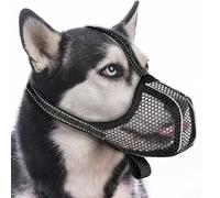 LHOEST Muselière en maille réfléchissante, pour chiens de taille moyenne, petite et grande, protection contre les appâts poisons, pour berger, labrador, sangles réglables
