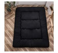 LHOHSRV Matelas Futon Japonais Pliable 1 Place - Matelas de Sol Confortable et Respirant pour Invités, Voyage ou Camping - Lit d’Appoint Portable et Facile à Ranger (Black,180x200cm)